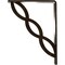 Ekena Millwork Loera Wrought Iron Bracket, (Single center brace), Antiqued Brass 1 1/2"W x 5 1/2"D x 8"H BKTM01X05X08SLOABS - alternate 7